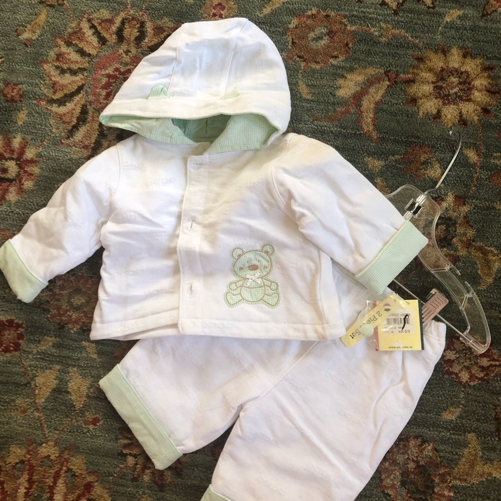 Absorba 2pc set, unisex, sz 0-3, NWT